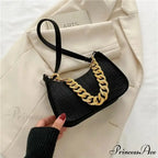 Metal Chain Shoulder Handbag Stylish Clutch