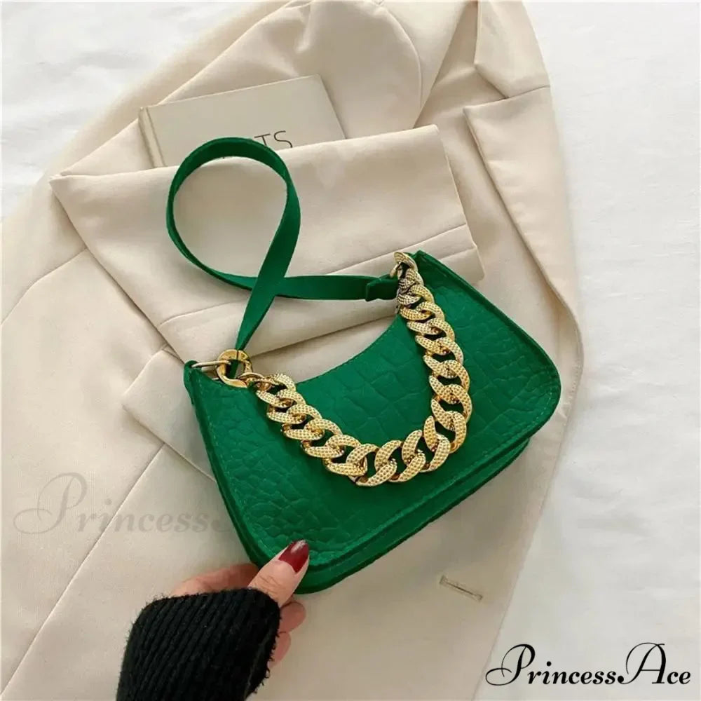 Metal Chain Shoulder Handbag Stylish Clutch