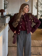 Metal Solitary Fronted Maroon Bomber Jacket