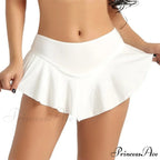 Micro Mini Dance Clubwear Metallic Pleated Skirt