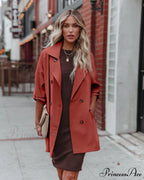 Mid Length Casual Long Sleeve Coat