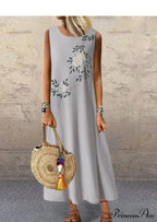 Midi Casual Linen Loose Sleeveless Maxi Dress