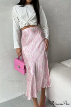 Midi Fishtail Zebra Skirt