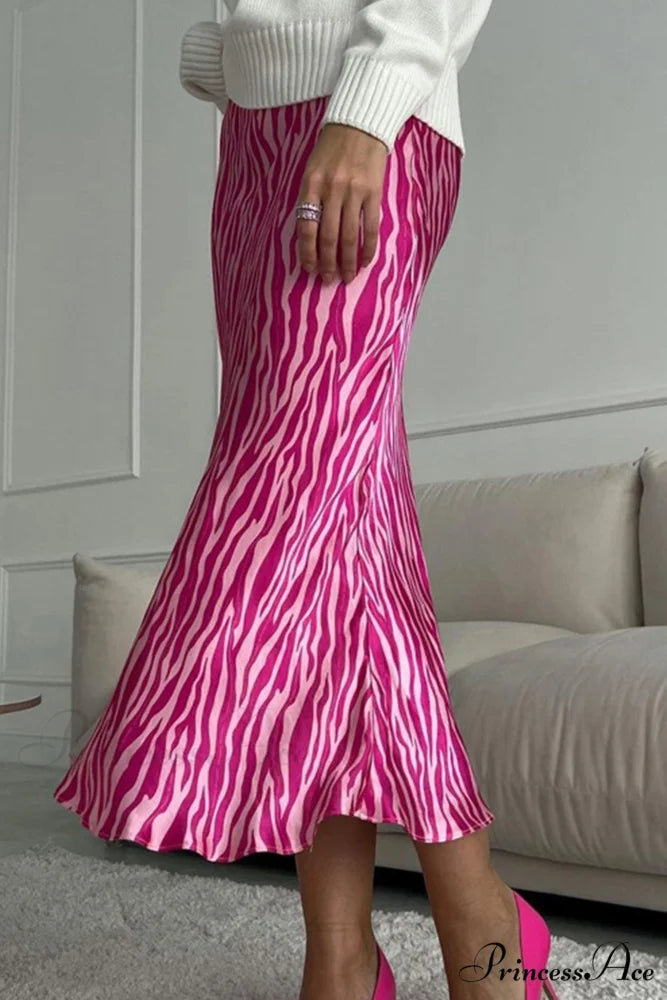 Midi Fishtail Zebra Skirt