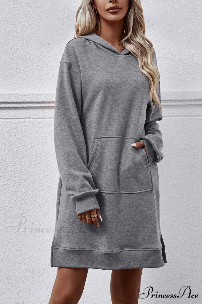 Midi Hoodie Dress with Pocket Slit