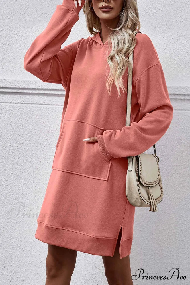 Midi Hoodie Dress with Pocket Slit