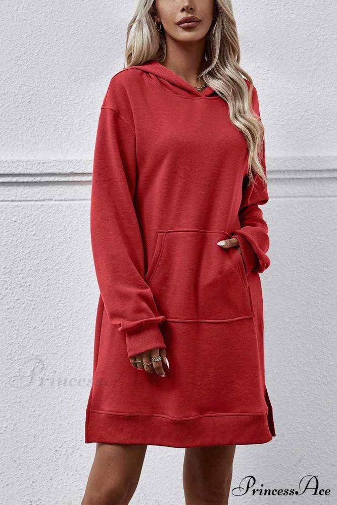 Midi Hoodie Dress with Pocket Slit