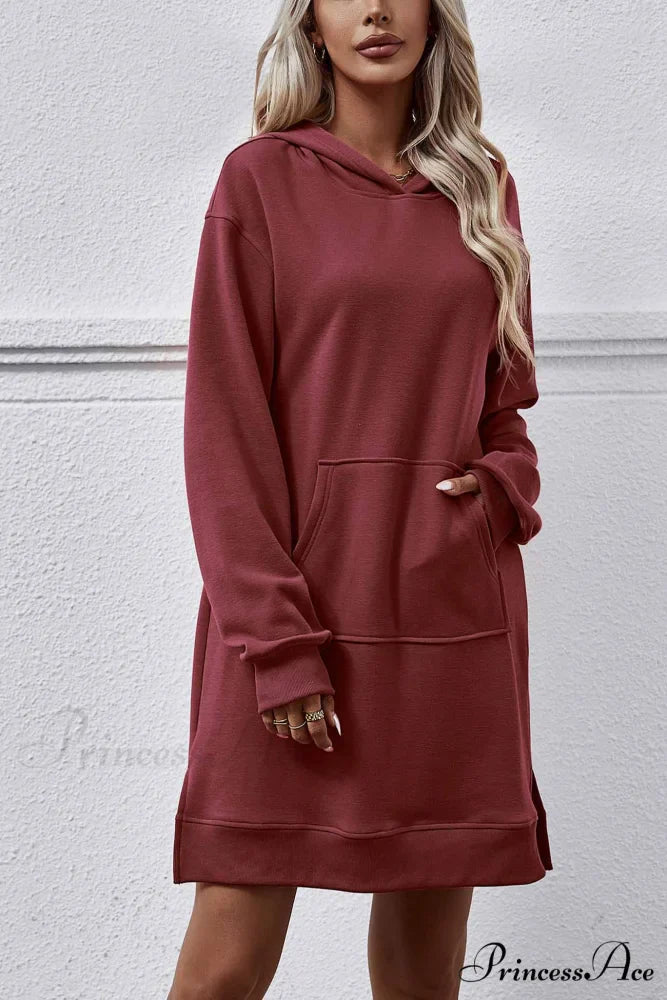 Midi Hoodie Dress with Pocket Slit