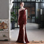 Mile one-shoulder bright Charming sequined formal dress