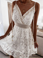 Mini Gown Solid And Fit Color for Lace Flare Women