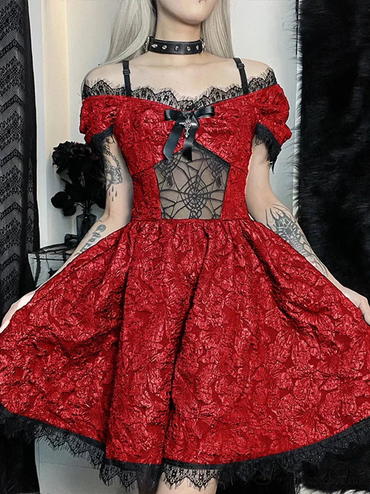 Mini Party Aesthetic One Shoulder Strap Sexy Lace Cutouts Elegant A Line High Waist Dress