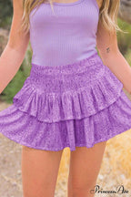 Mini Tiered Sequined Folded Skirt