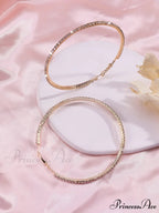 Minimalist Rhinestone Inlaid Chunky Hoop Earrings