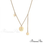 Minimalist Smile Star Plate Pendant Necklace