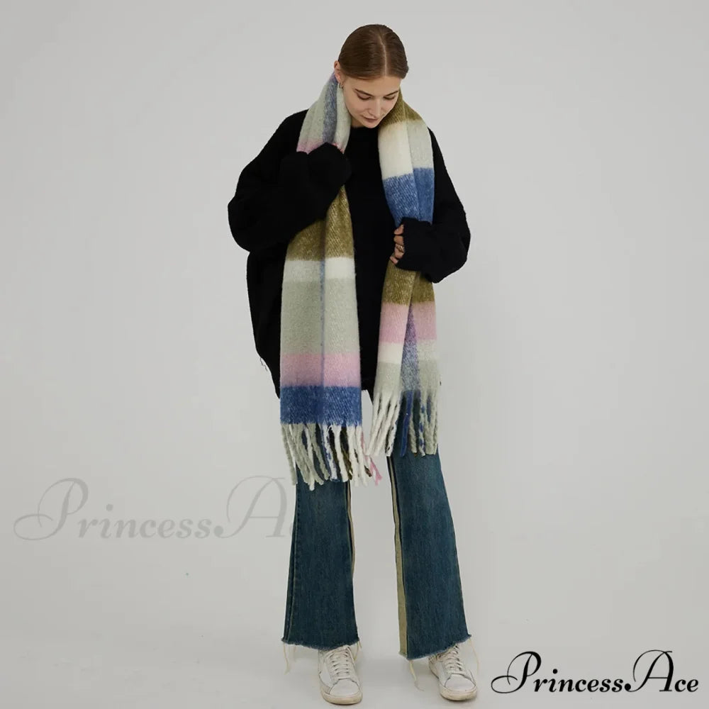 Minimalist Thickened Shawl Neck Scarf - Autumn Winter Imitation Cashmere