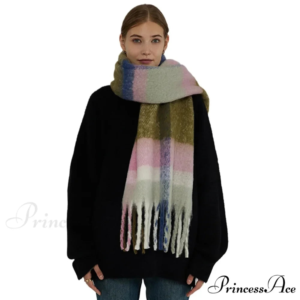 Minimalist Thickened Shawl Neck Scarf - Autumn Winter Imitation Cashmere