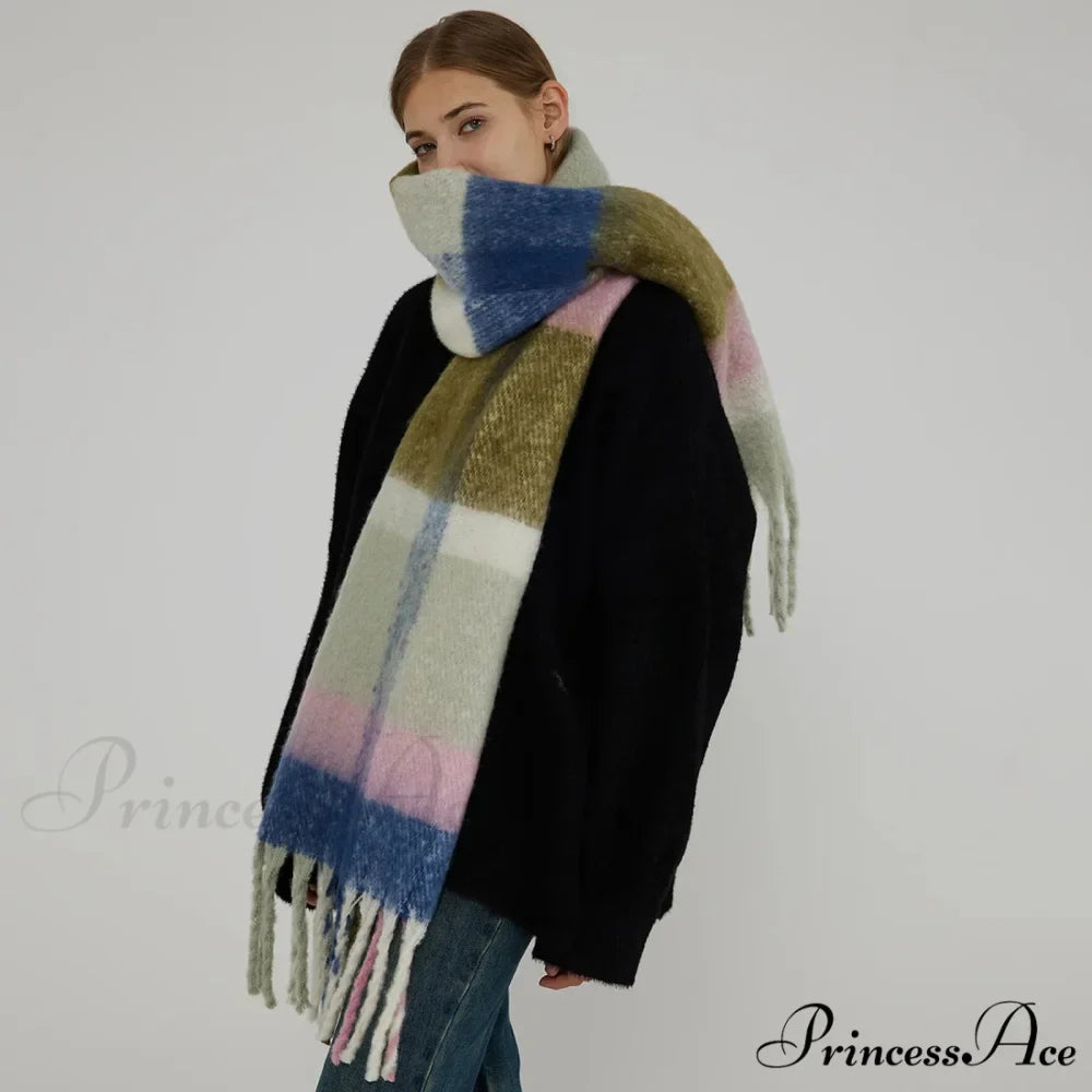 Minimalist Thickened Shawl Neck Scarf - Autumn Winter Imitation Cashmere