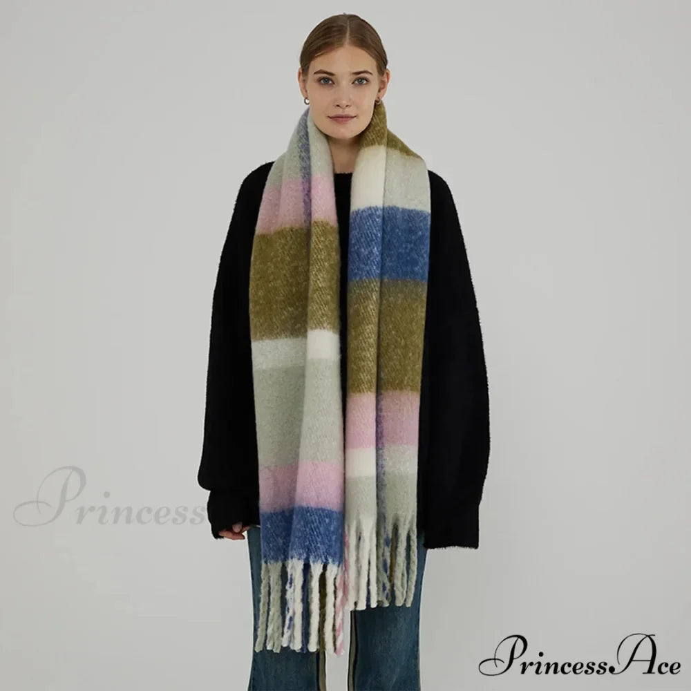 Minimalist Thickened Shawl Neck Scarf - Autumn Winter Imitation Cashmere