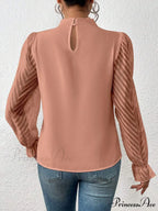 Mock Flounce Blouse Sheer with Arm Neck
