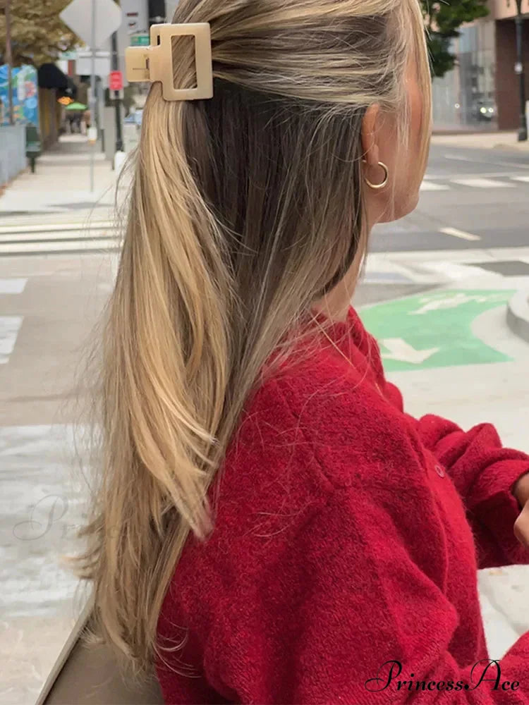 Mohair Loose Red Christmas O-neck Cardigan