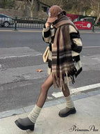 Mohair Winter Scarf - Solid Color, Thickened Wool, Fringed