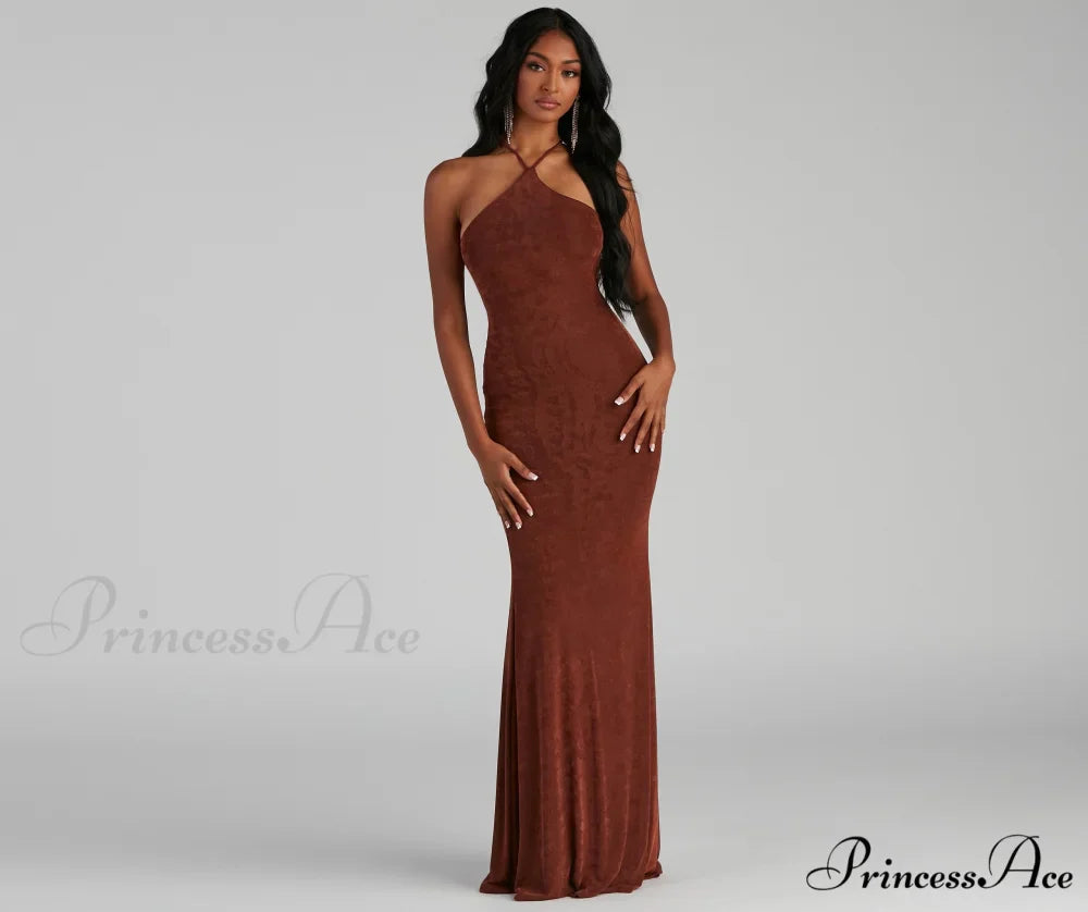 Moira Formal Open Charming Back Lurex Dress