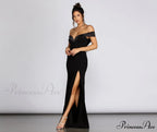 Monet Off Stylish Shoulder Evening Gown