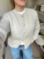 Monochromatic Button-Up Long Sleeve Cardigan