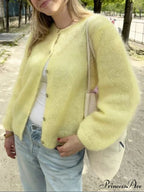 Monochromatic Button-Up Long Sleeve Cardigan