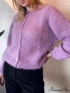 Monochromatic Button-Up Long Sleeve Cardigan