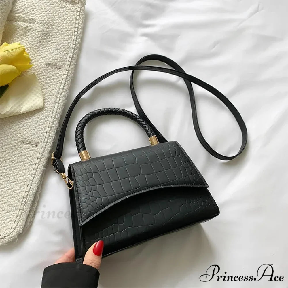 Monochromatic PU Leather Designer Crossbody Handbag