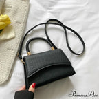 Monochromatic PU Leather Designer Crossbody Handbag