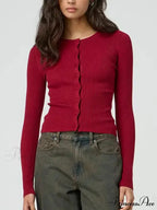 Monochromatic Textured Extended Sleeve Knit Cardigan