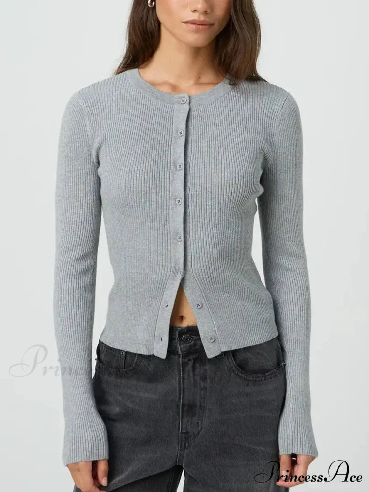 Monochromatic Textured Extended Sleeve Knit Cardigan