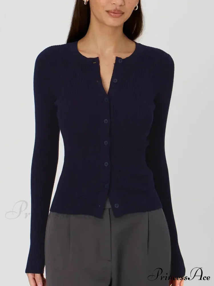 Monochromatic Textured Extended Sleeve Knit Cardigan