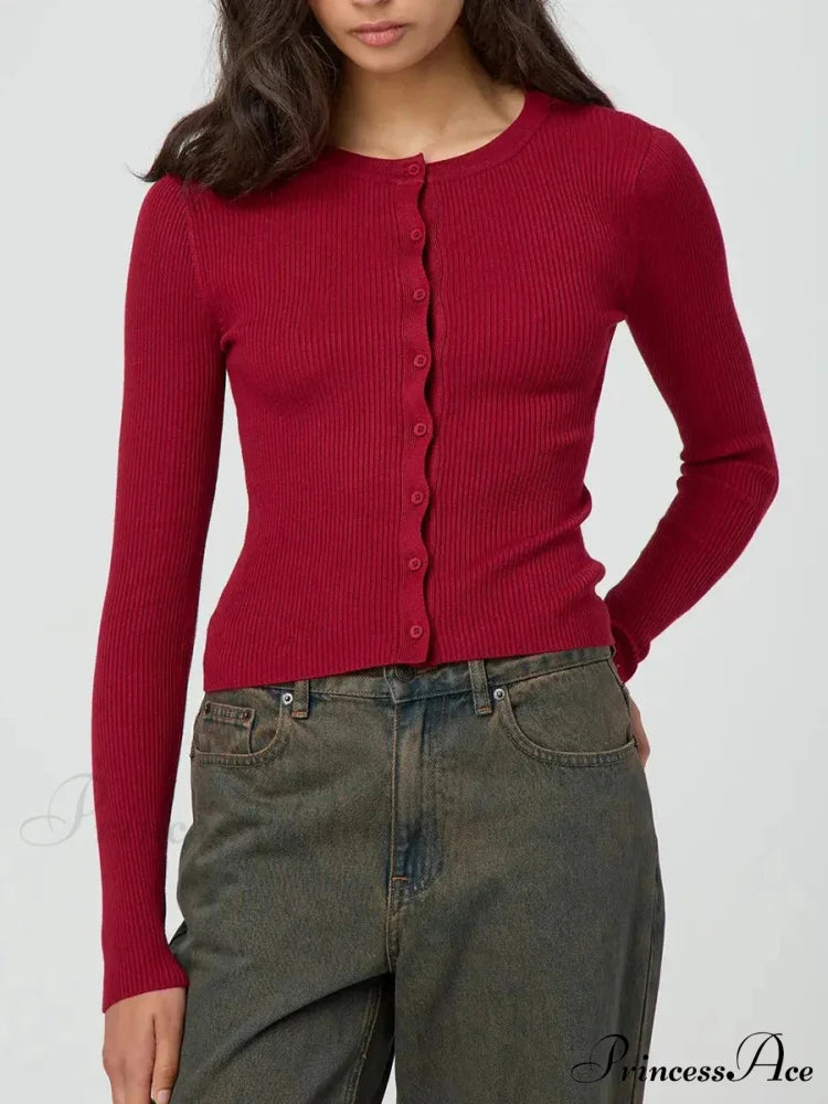 Monochromatic Textured Extended Sleeve Knit Cardigan