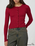 Monochromatic Textured Extended Sleeve Knit Cardigan