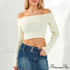 Monochrome Boat Neck Cropped Jumper