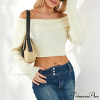 Monochrome Boat Neck Cropped Jumper