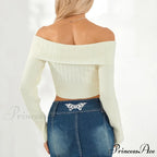 Monochrome Boat Neck Cropped Jumper