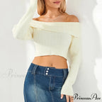 Monochrome Boat Neck Cropped Jumper