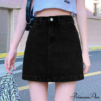 Monochrome Bodycon Denim Skirt