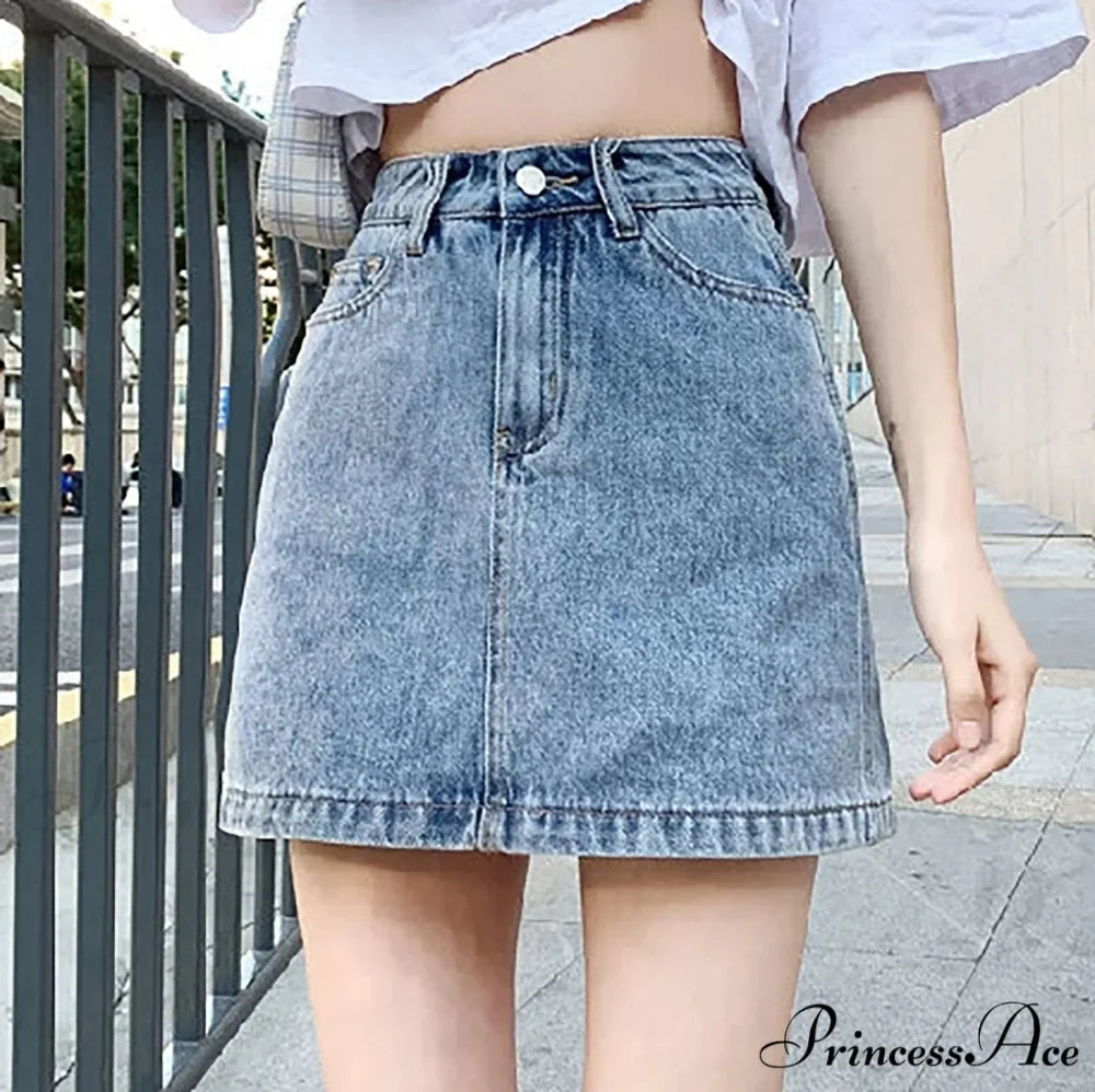 Monochrome Bodycon Denim Skirt