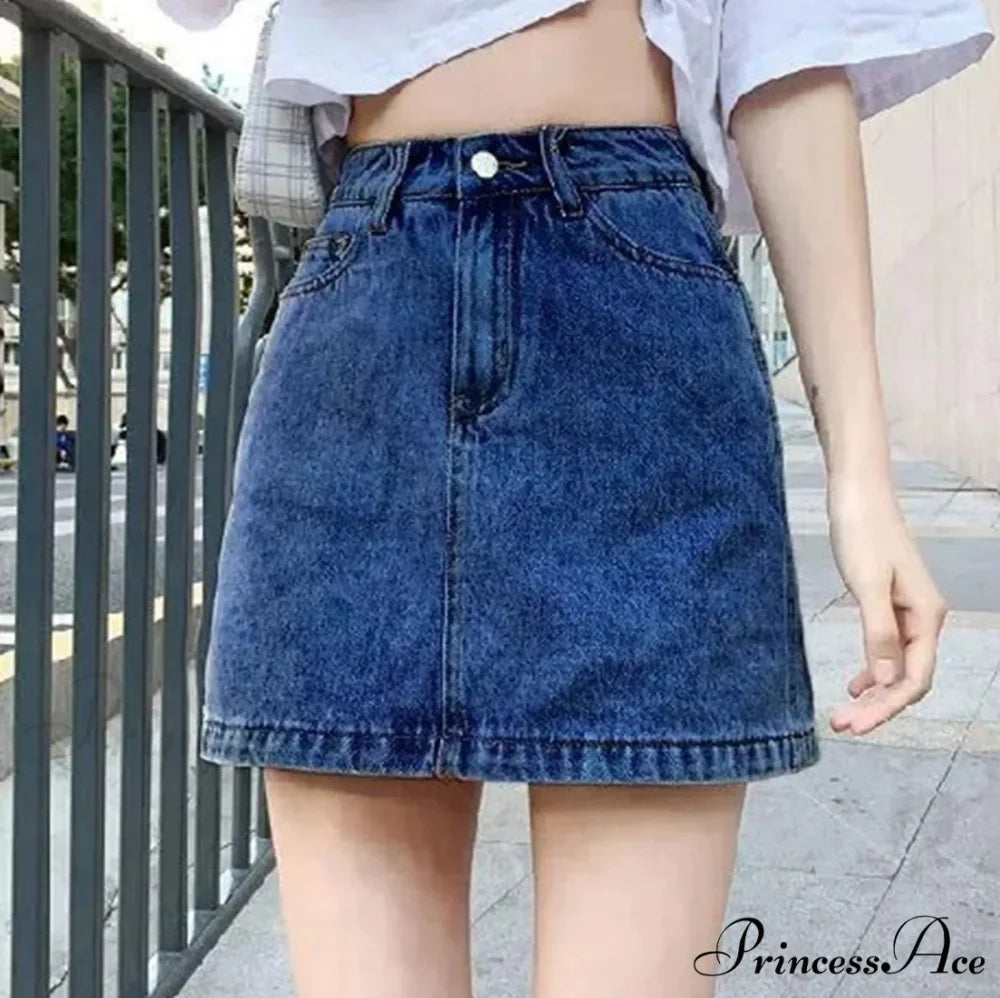 Monochrome Bodycon Denim Skirt
