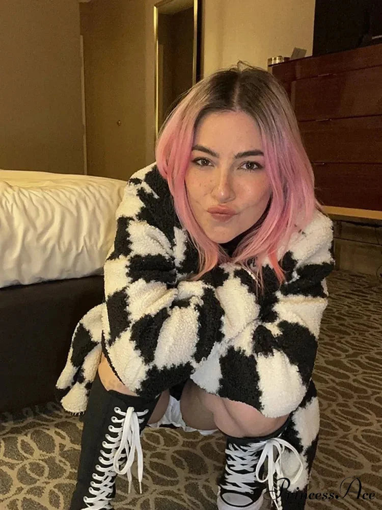 Monochrome Checkered Cotton Jacket