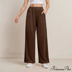Monochrome Pocket Elastic Casual Trousers