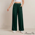 Monochrome Pocket Elastic Casual Trousers
