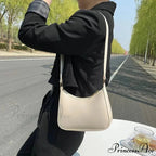 Monochrome PU Leather Informal Shoulder Bag