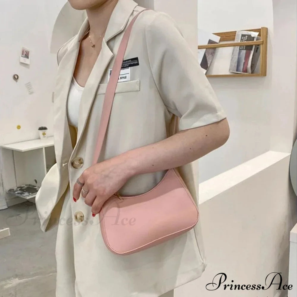 Monochrome PU Leather Informal Shoulder Bag