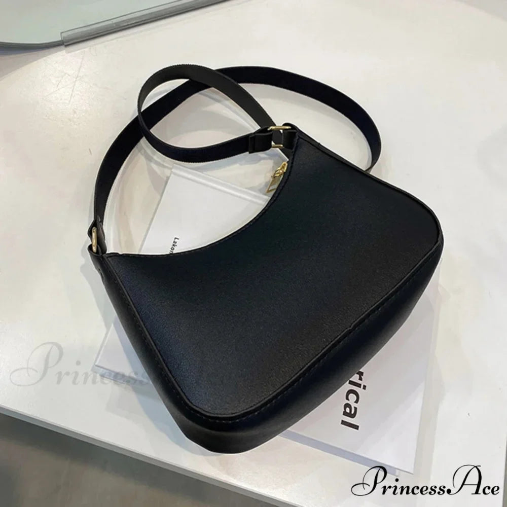Monochrome PU Leather Informal Shoulder Bag